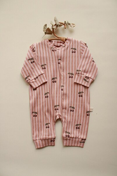 Oh La La Koala For Little Ones Stripe Cherry Series Snap-On Jumpsuit