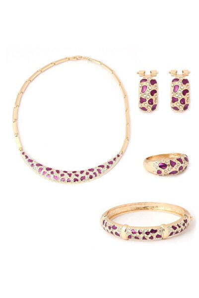 QiaoKai طقم مجوهرات نسائي مكون من 4 قطع