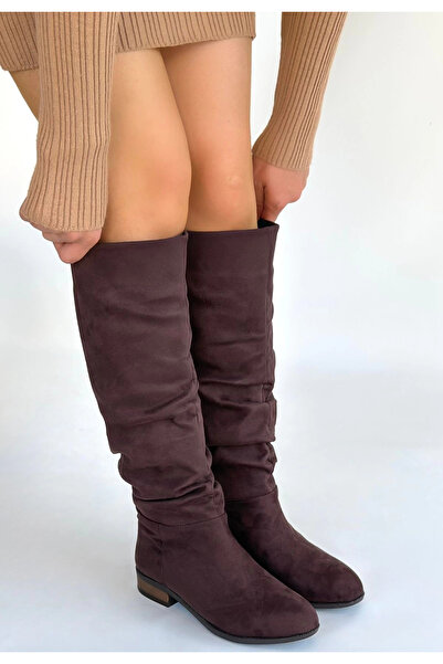 Ethab Ticaret Winda Brown Suede Bellows Boots