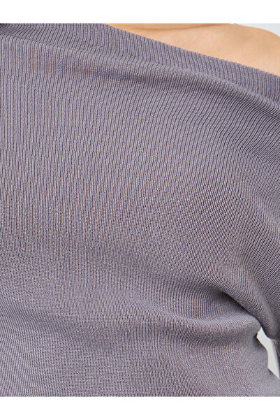 Styli Purple One Shoulder Knitted Top