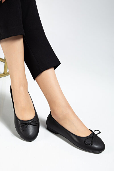 Ghattix Women's Ballet Flats Thin Bow Suede Velvet Comfortable Ballet Flats