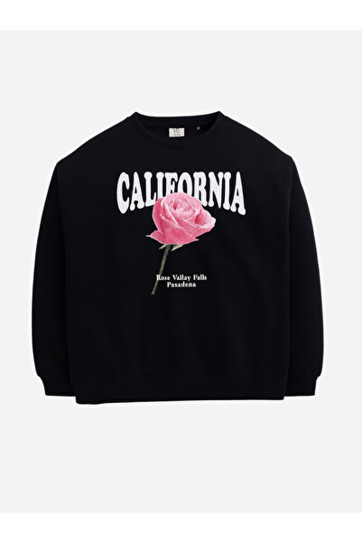 Victor and Jane By Styli California Rose Graphic Sweatshirt - 100% Cotton Fleece