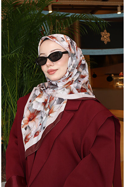 sefamerve Eșarfă cu model floral 70332-06 Maro