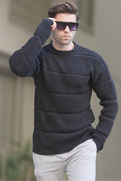 Madmext Антрацитовий велосипедний светр з коміром 6855