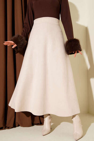 MODA MAÇKA PARK Buy Elasticated Suede Flared Skirt