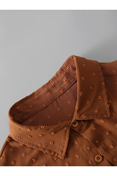 Take Two By Styli Men Rust Texture Long Sleeve Shirt