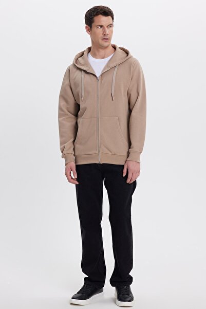 Tudors Φούτερ Unisex Relax Fit Άνετο Βαμβακερό Φλις με διπλή τσέπη με φερμουάρ, μαύρο K με κουκούλα