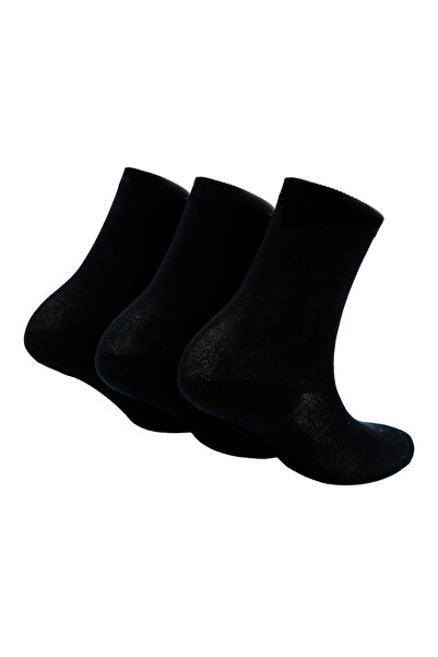 Bambuleyyo Çorap Kadın Bambu Çorap 3'lü Paket (Beden 36-41), Siyah