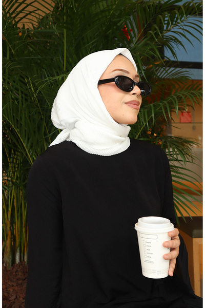 sefamerve Eșarfă plisată 70345-02 Ecru