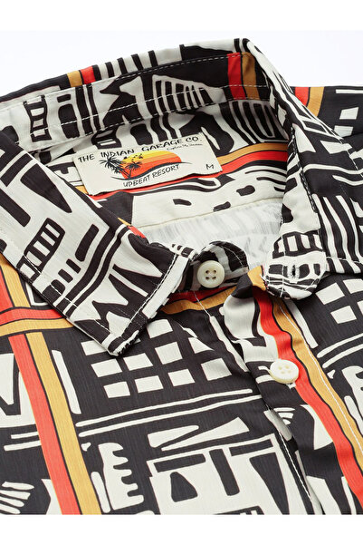 The Indian Garage Co By Styli Men Geometric Print Relaxed Fit Shirt