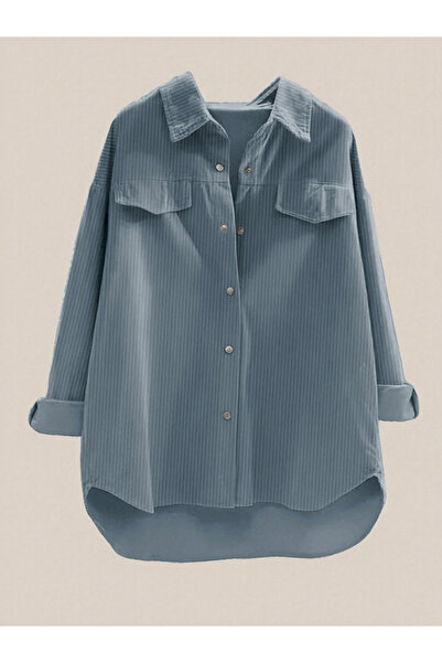 Take Two By Styli Women Corduroy Long Sleeve Shirt