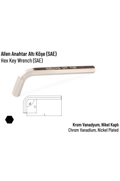İzeltaş Professional Sae Six-Point Allen Wrench 3/8\" – 4901 22 9825