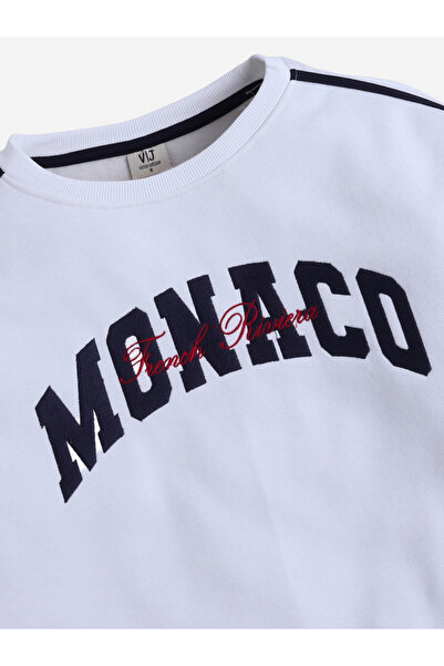 Victor and Jane By Styli Off White Monaco Sweatshirt - 100% Cotton Fleece