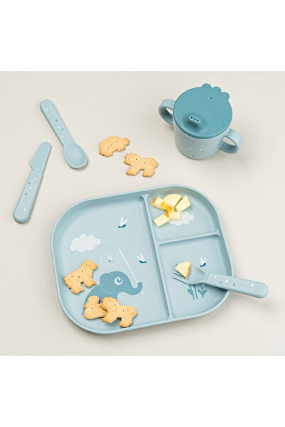 Done By Deer Foodie Elphee Blue compartmentalized plate