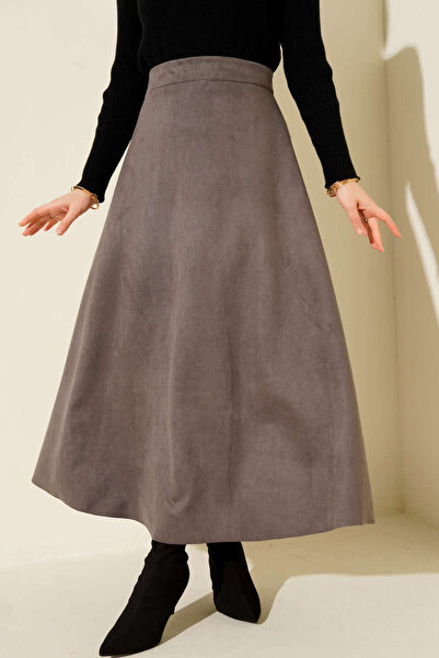 MODA MAÇKA PARK Buy Elasticated Suede Flared Skirt