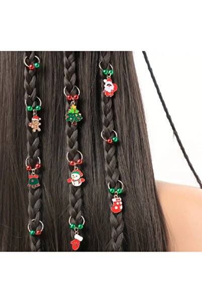 LORESİMA AKSESUAR Christmas Themed Hair Cube 8 Pieces