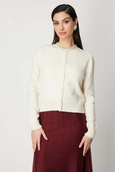ON Knitwear Cardigan with Stone Collar