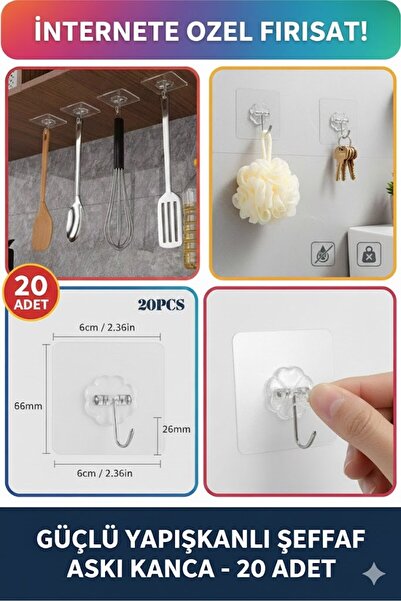 Sardıcı Duvar Askısı Askılığı Yapışkan Kancalı Mutfak Banyo Askı