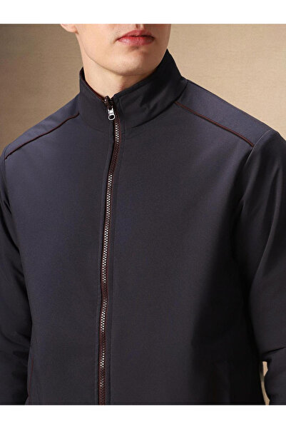 Dennis Lingo By Styli Men Mock Collar Solid Zip-Up Bomber Jacket