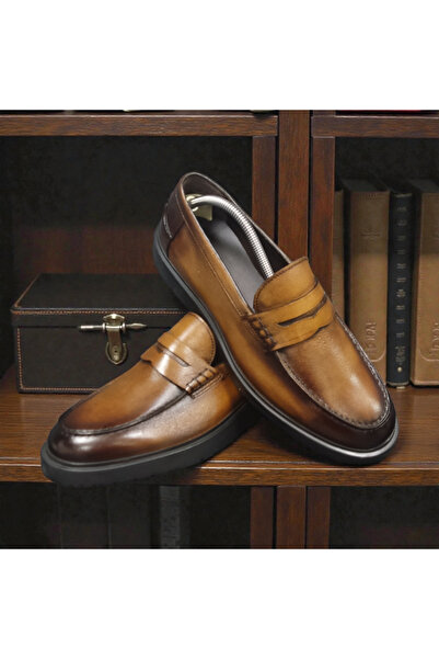 VİVA SHOES حذاء رجالي كلاسيكي مصنوع من الجلد الطبيعي بنسبة 100% ونعل من مادة EVA