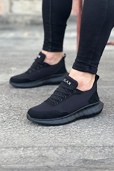 Mhoda Shoes Rlx063 Men's Casual Lace-Up Sneakers Tst - Black