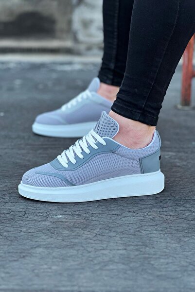 Mhoda Shoes Rlx019 Men's Casual Lace-Up Knitwear Skin Sports Sneaker Shoes Tcbt - Gray