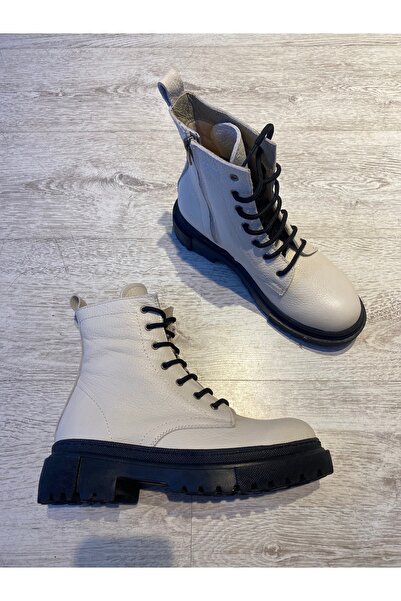 GMG PLUS Hakiki Deri Beyaz Postal