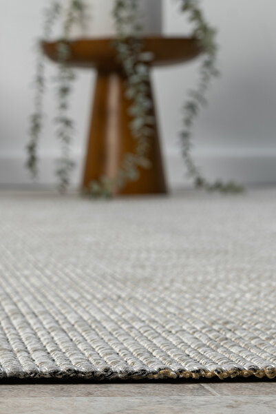 Colore Home Jute Straw Gray Knitted Non-Slip Base Washable Sisal Carpet Jute Runner