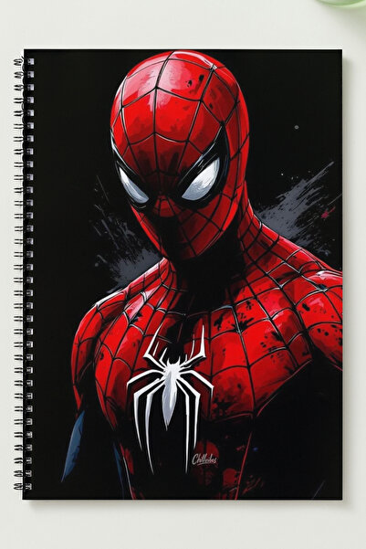 BLACKONECLASS ÖRÜMCEK ADAM A5 Metal Spiralli Çizgisiz kalın bristol Kapak ÖRÜ...