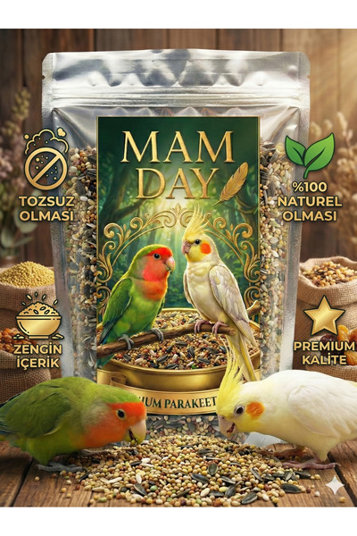 Mam Day Premium Tozsuz Paraket Sultan Cennet Papağanı Yemi 750 Gr. Zengin İçerik