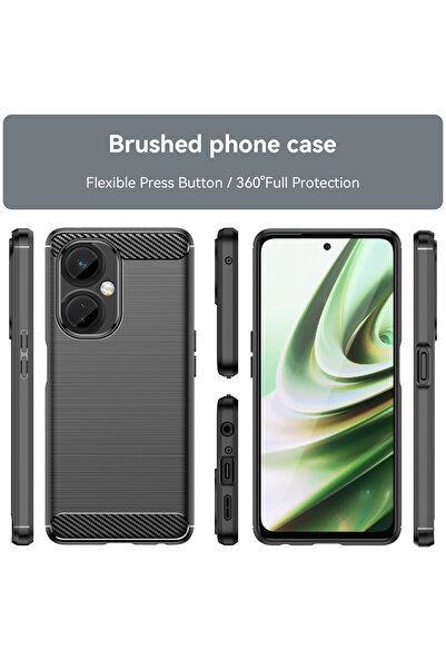 Oneplus Protective Case for Nord CE2 Lite 5G, Soft TPU, Brushed Texture, Carbon Element, Black