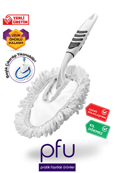 PFU Pratik Faydalı Ürünler Mikrofiber Toz Alıcı | Saplı Pratik Toz Toplama Ap...
