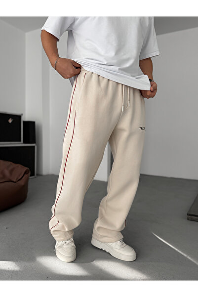 BYBASICMAN Beige Traces Embroidered Tracksuit Tw-7086