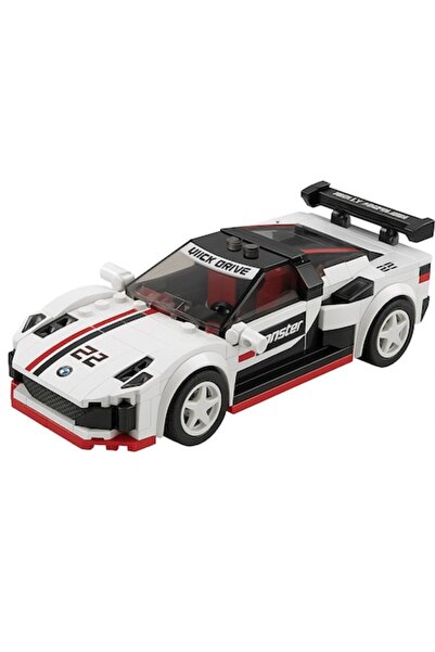 OEM Sports car construction set, pull-back, 241 pieces, white, At Lightning Speed, ages 6+