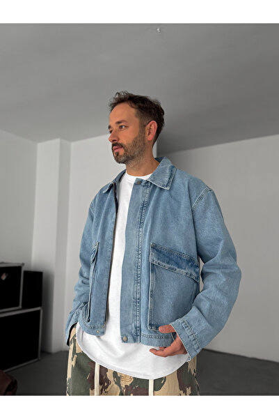 BYBASICMAN Μπουφάν Ice Blue Oblique Pocket BRY-60-09