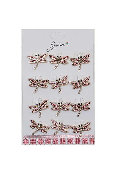 dng Set of 12 Martisor Brooches - Spring Dragonfly, Traditional with Stones