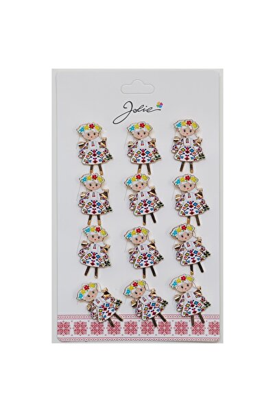 Flippy Σετ 12 Brose Martisor Primavara Fata Traditionala cu Coronita