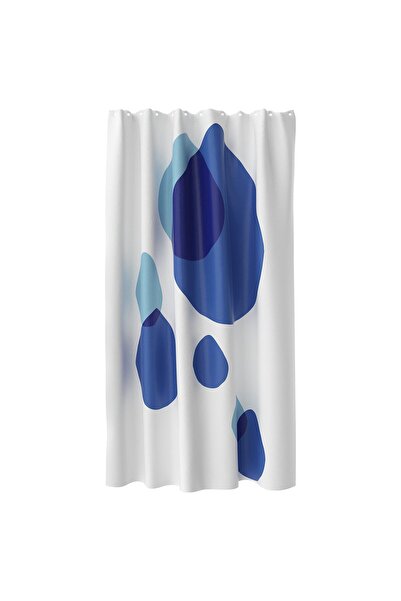 Generic Shower curtain, white/blue, 180 x 200 cm