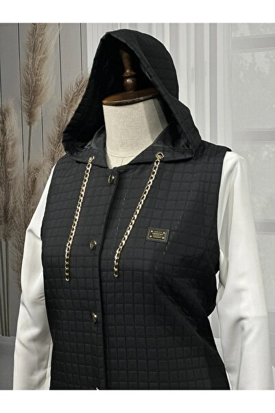HESNA Thin Quilted Hooded Vest