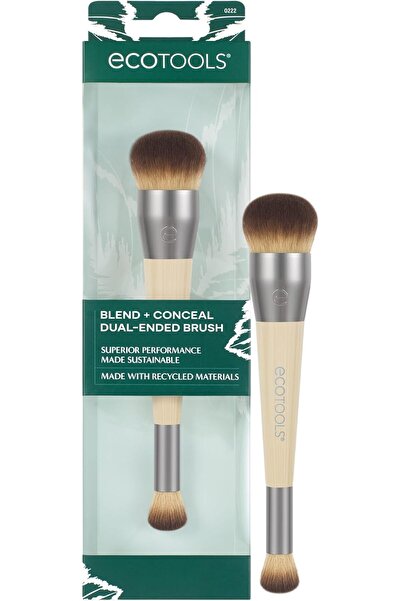 Ecotools Blend + Conceal Dual-Ended Foundation & Concealer Brush, Synthetic, Vegan, 1 Count
