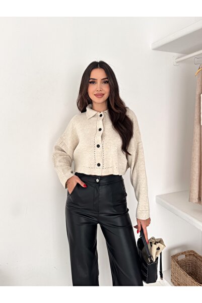 LAVRE GÖMLEK YAKA TRİKO HIRKA