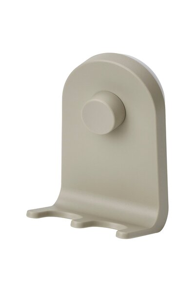 Generic Triple hook with suction cup, grey-beige, 7 x 11 cm