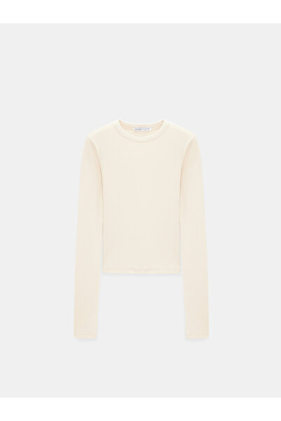 Dilvin 32319 Modal amestecat cu mânecă lungă Top-Stone