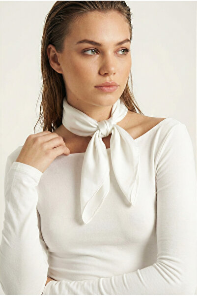 uyguntarz Ultra Soft Boat Neck Long Sleeve Blouse – White