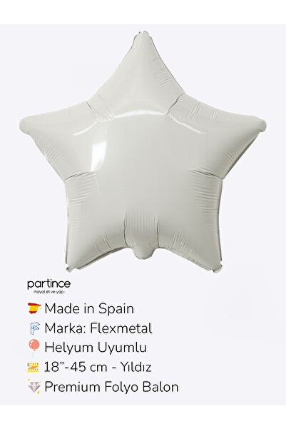 partince 18″ – 45 cm Yıldız Folyo Balonlar Paket İçi 1 Adet
