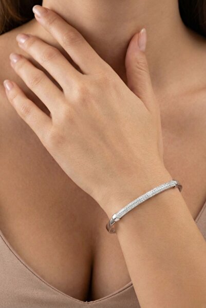 Lorivelle سوار نسائي من الفولاذ مرصع بالكريستال على شكل قفل |   تصميم عصري لب...