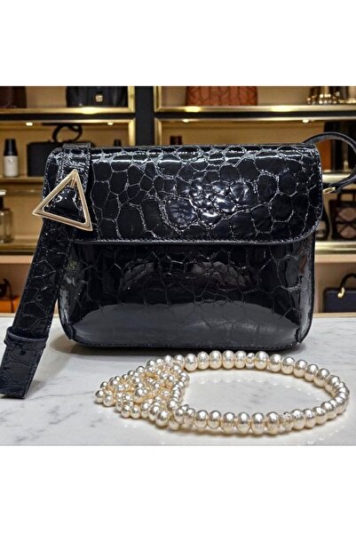 valentina victoria Genuine Patent Leather 3 Compartment Shoulder Bag