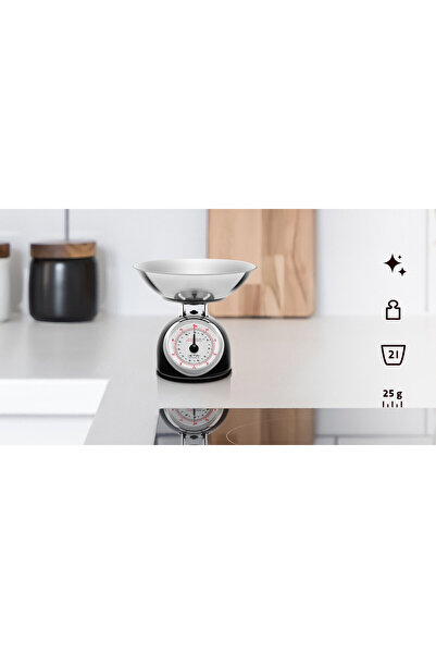 ETA Mechanical kitchen scale Storio 5777 BLACK, 5 kg, 25g accuracy, 5 L stainless steel bowl