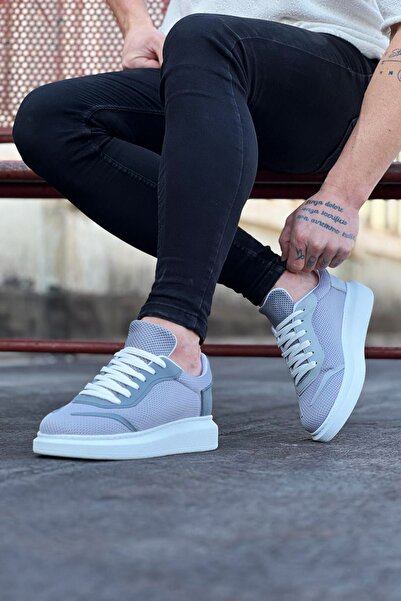 Mhoda Shoes Rlx019 Men's Casual Lace-Up Knitwear Skin Sports Sneaker Shoes Tcbt - Gray