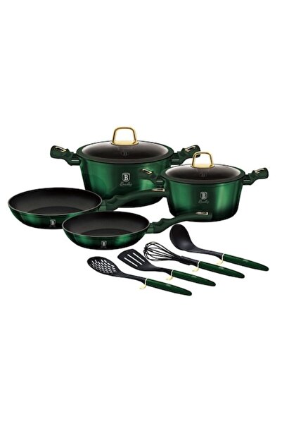 Berlinger Haus Marble-effect cookware set with lids, 10 pieces, Emerald Collection, BH 7039